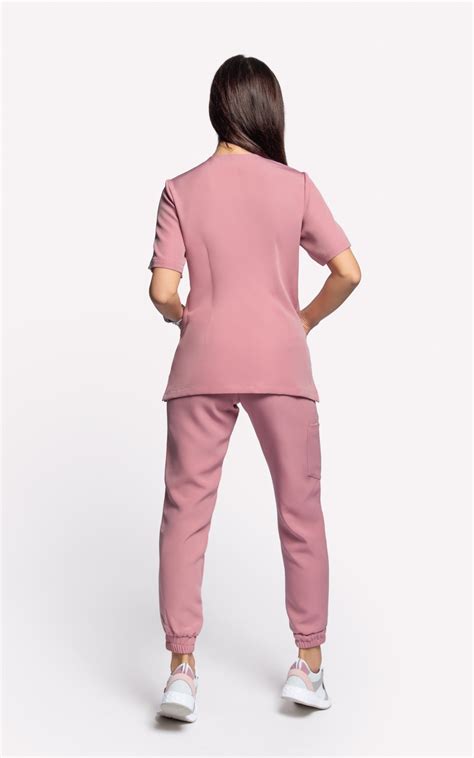 Bluza Medyczna Damska Scrubs Olivia Comfort Dusty Rose Pastelowy Róż