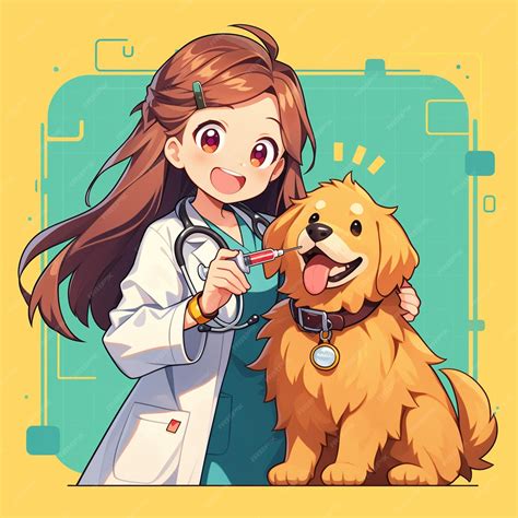 Premium Vector | East Asian Female Veterinarian in Her 20s Vaccinating