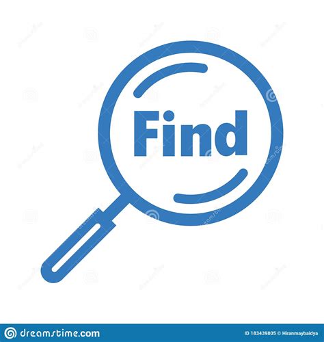 Find Magnifying Glass Blue Search Icon Stock Vector Illustration Of