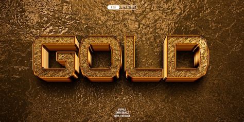 Premium Psd Gold 3d Editable Text Effect