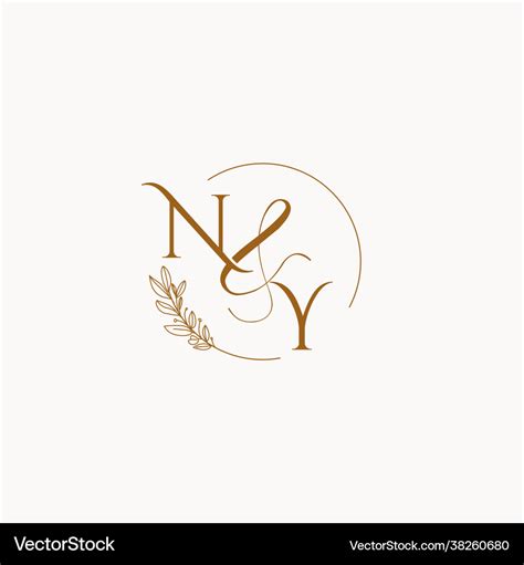 Ny initial wedding monogram logo Royalty Free Vector Image