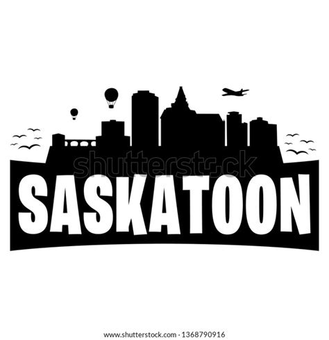 Saskatoon Canada City Skyline Silhouette Banner Stock Vector Royalty