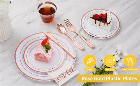 Amazon Goodluck 600 Pieces Rose Gold Disposable Plates For 100