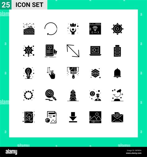 25 interfaz de usuario Glifo sólido paquete de signos y símbolos