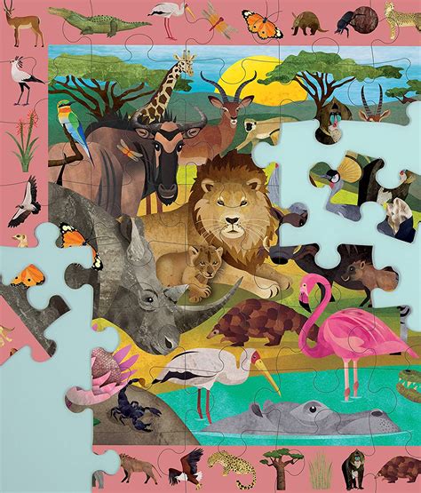 Mudpuppy Search And Find African Safari 64 Piece Jigsaw Puzzle