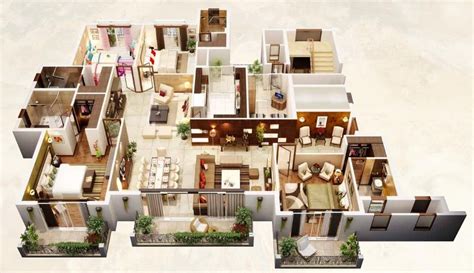 50 Four 4” Bedroom Apartmenthouse Plans Architecture And Design