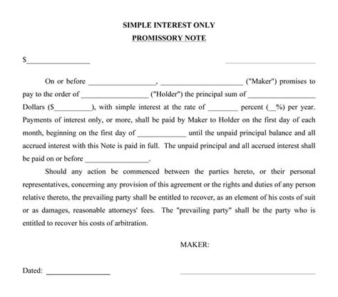 38 Free Promissory Note Templates And Forms Word Pdf