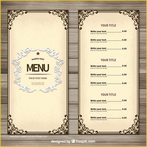 Free Printable Restaurant Menu Templates Of Menu Vectors S and Psd ...