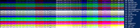 List Of All Colors Available For Powershell