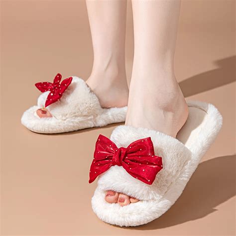 Aueoeo House Slippers with Arch Support, Women's Fuzzy Slippers Memory ...