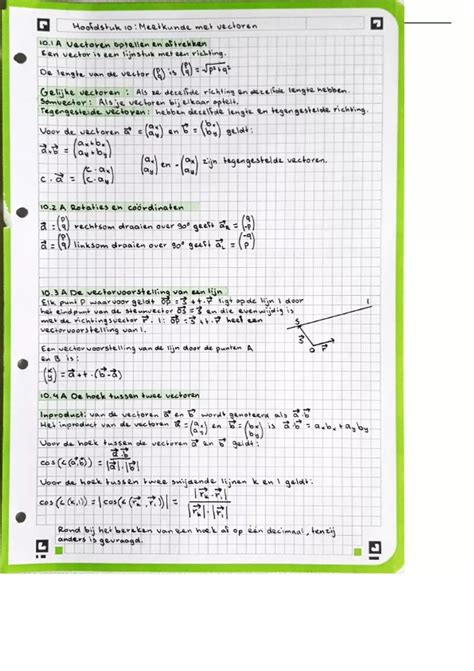 Hoofdstuk 10 Meetkunde Met Vectoren Wiskunde B Stuvia NL