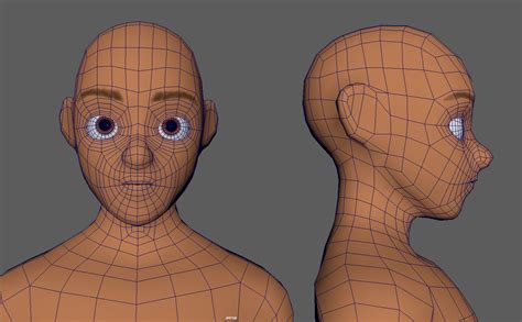 Cartoon Male Body Base Mesh 3D Model 10 Png Fbx Obj Free3D