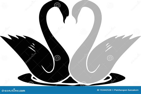 Icono Del Ganso O Del Cisne En El Fondo Blanco Stock De Ilustraci N