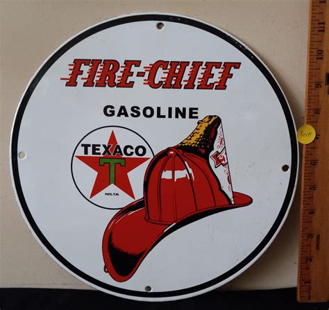 Lot Porcelain Texaco Fire Chief Gasoline Sign