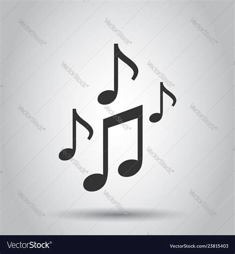 Music Note Icon In Flat Style Sound Media Vector Image