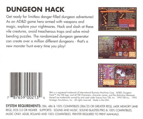 Dungeon Hack Cover Or Packaging Material Mobygames