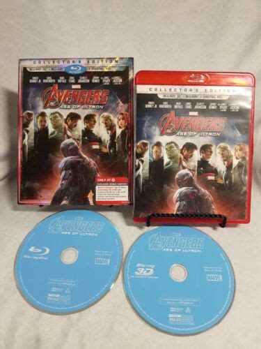 MARVEL AVENGERS AGE OF ULTRON 3D 2D BLU RAY 2 DISC SELTENE SLIPCOVER