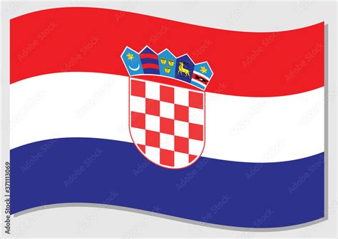 Waving Flag Of Croatia Vector Graphic Waving Croatian Flag