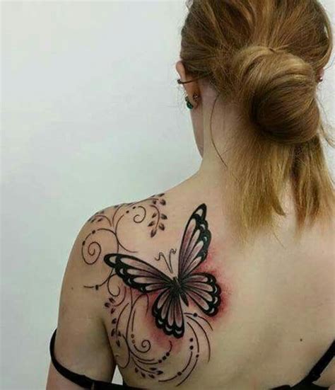 Tatuajes De Mariposas En La Espalda Rose Tattoo Flower Tattoos