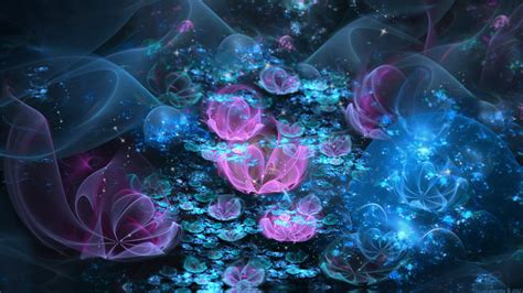 Pink And Purple Flower Bouquet Abstract Fractal Hd Wallpaper