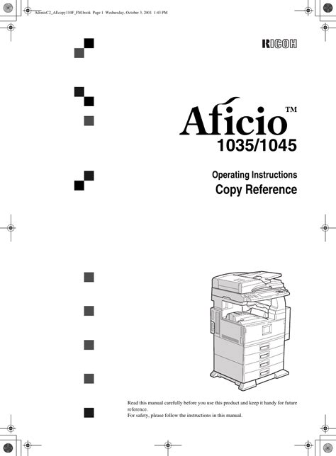 Ricoh Aficio Users Manual Operating Instructions Copy