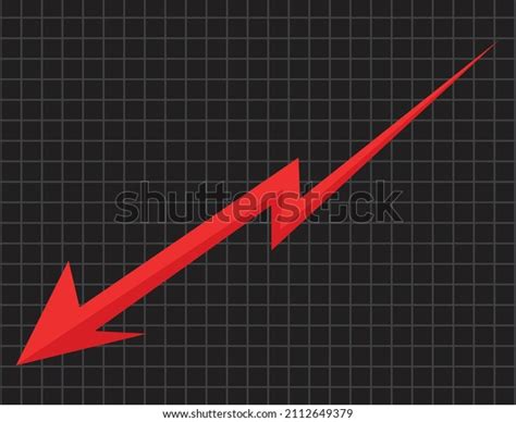 Illustration Red Down Arrow Stock Vector (Royalty Free) 2112649379 ...