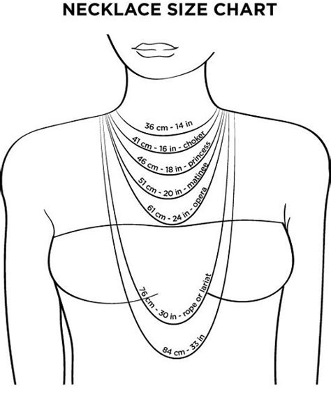 necklace size chart  scuba diver store
