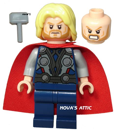 Lego Super Heros Marvel Thor Mini Figure With Hammer New Genuine 6868