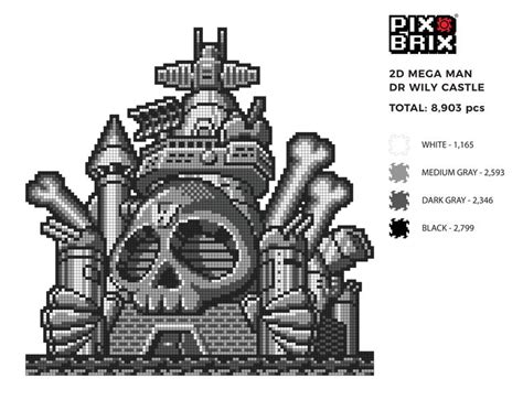 2d Mega Man Dr Wily Castle Pixel Art Pix Brix Pixel Art Mega Man