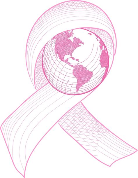 Illustration Of A Breast Cancer Awareness Ribbon Around The World In Eps10 Format Vector Breast