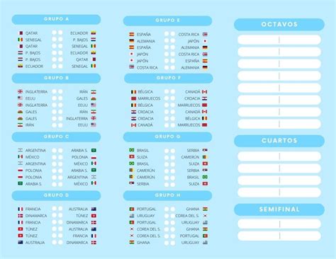 Fixture Mundial Qatar Editable Imprimible Modelos Volantes