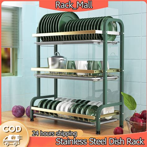 Rak Pinggan Stainless Steel Dish Rack Sinki Dapur Storage Rack Kitchen