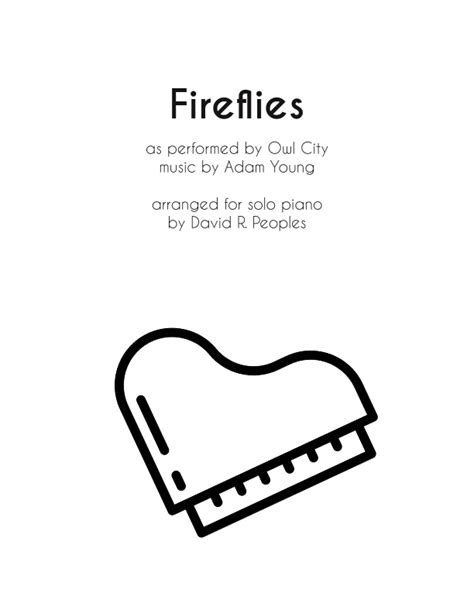 Fireflies Sheet Music Owl City Piano Solo