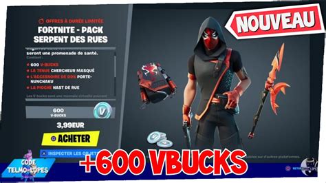 Fortnite Nouveau Starter Pack Serpent Des Rues 600 Vbucks Youtube