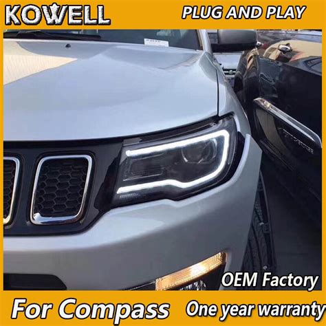 Kowell Car Styling For Jeep Compass Headlights New Compass