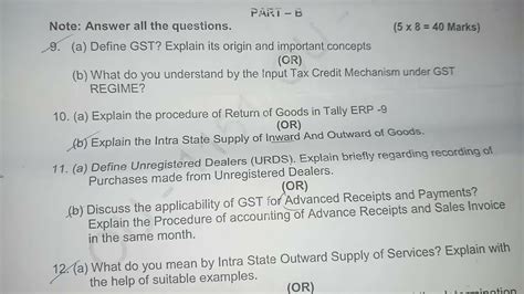 Degree 6th Sem Ou Theory And Practice Of Gst Question Paper 2022 New