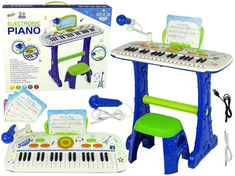 Keyboard Dla Dzieci Elektryczny Niebieski Lean Toys Lean Toys