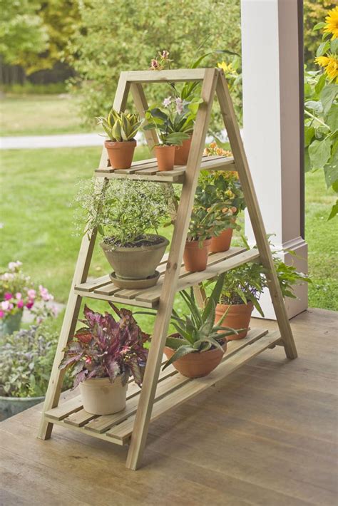 Deluxe A Frame Plant Stand With Trays Gardener S Supply Repisas