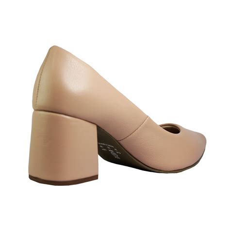Scarpin Salto Baixo Grosso Luiza Sobreira Nude Mod 2209 Bege