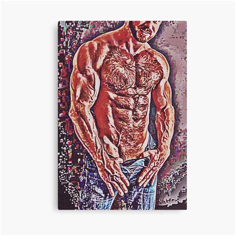 Hairy Muscled Hunk Male Erotic Nude Male Nude Canvas Print For Sale