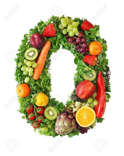 the letter o made up of fruits and vegetables