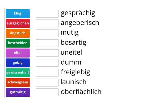 Adjektive B Gegenteile Match Up