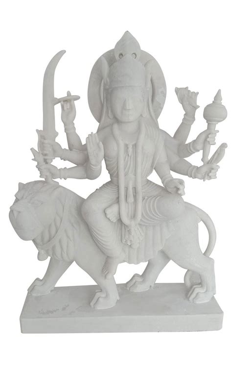 Plain Hindu White Marble Durga Statue For Temple Size Feet At Rs