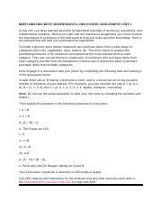 Discrete Mathematics Math Discussion Assignment Unit Solution