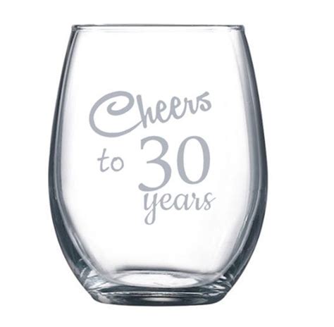 30th Birthday Wine Glass Cheers To 30 Years Wine Glass 30th Anniversary Glass Custom 30th