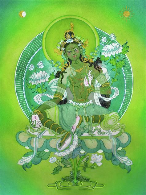 Green Goddess Tara Painting By Tammy Truong Tt