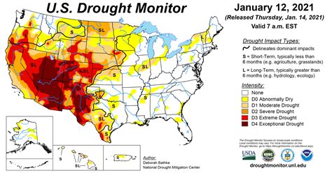 U.S. Drought Monitor Update for January 12, 2021 | National Centers for ...