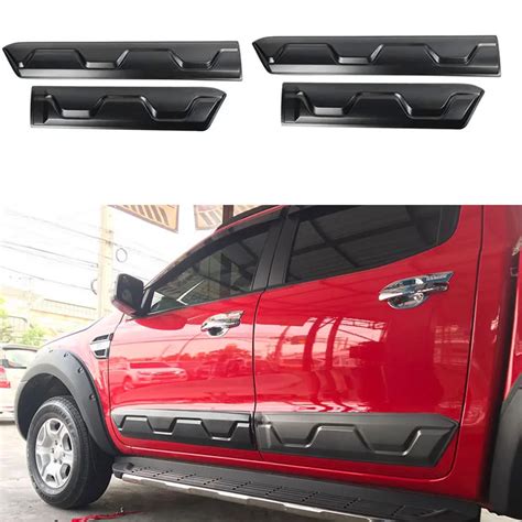 4Pcs Set Exterior Body Cladding Kits For Ford Ranger 2012 2013 2014