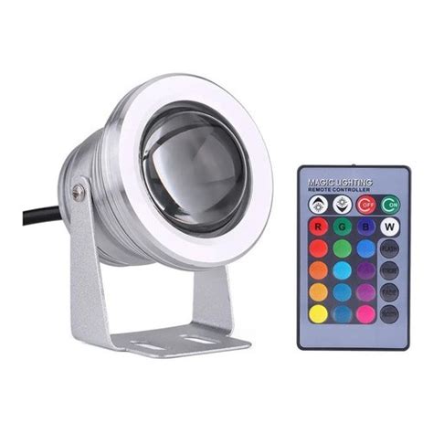 Mini Refletor Led Rgb W Piscina Jardim P D Agua Controle Shopee