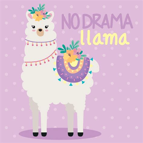 Llama No Drama Lettering 11252605 Vector Art At Vecteezy